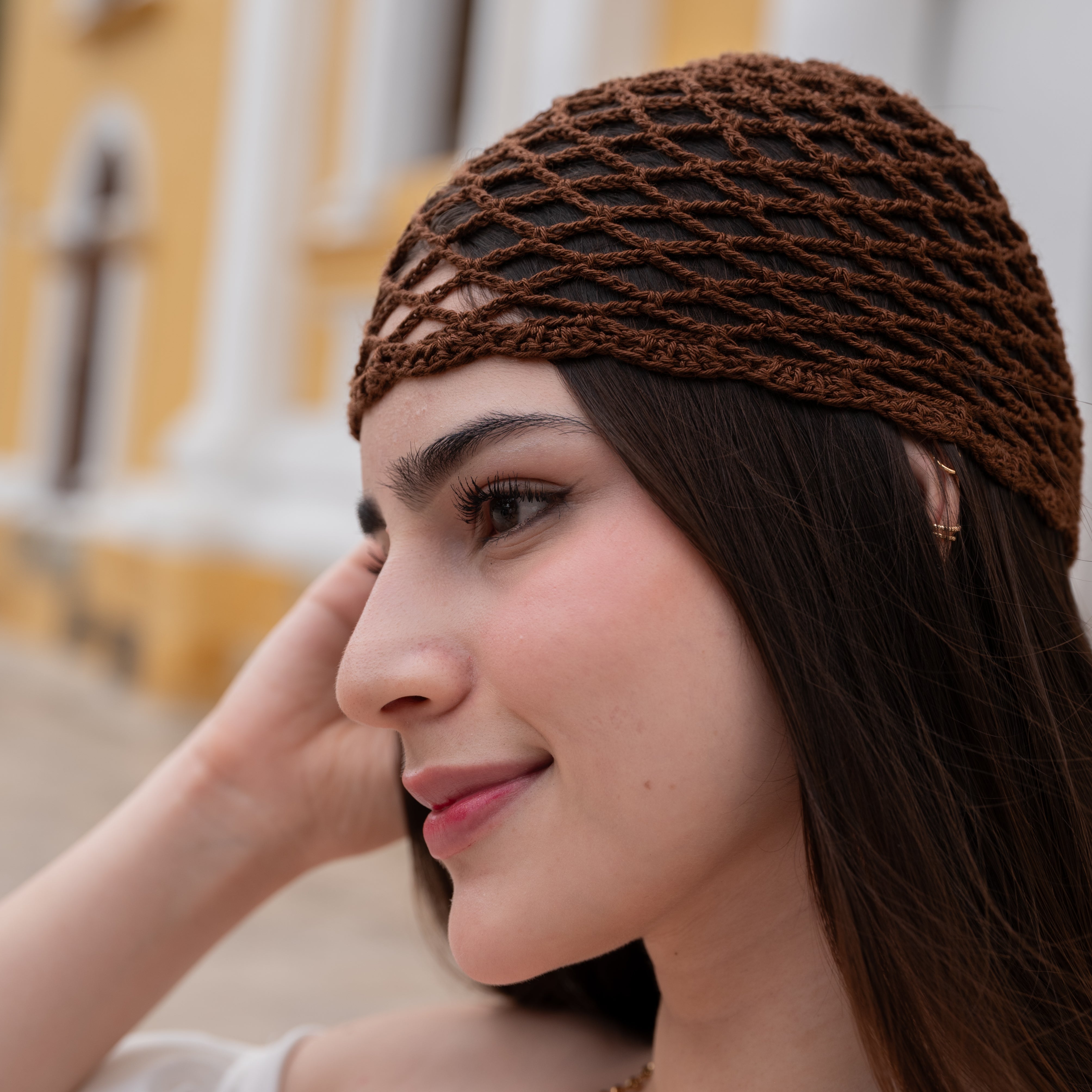 Crochet Mesh Hat Cafe
