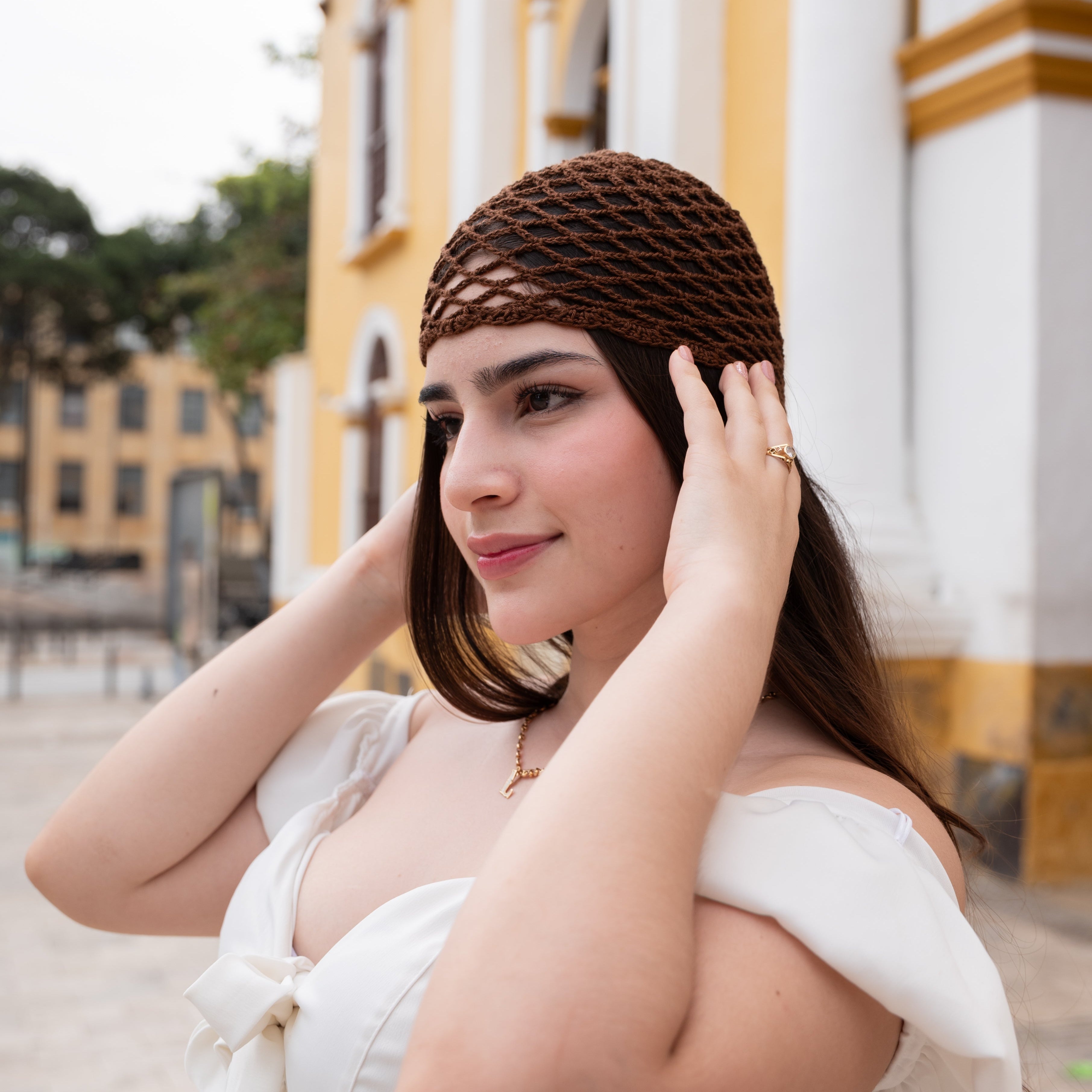 Crochet Mesh Hat Cafe