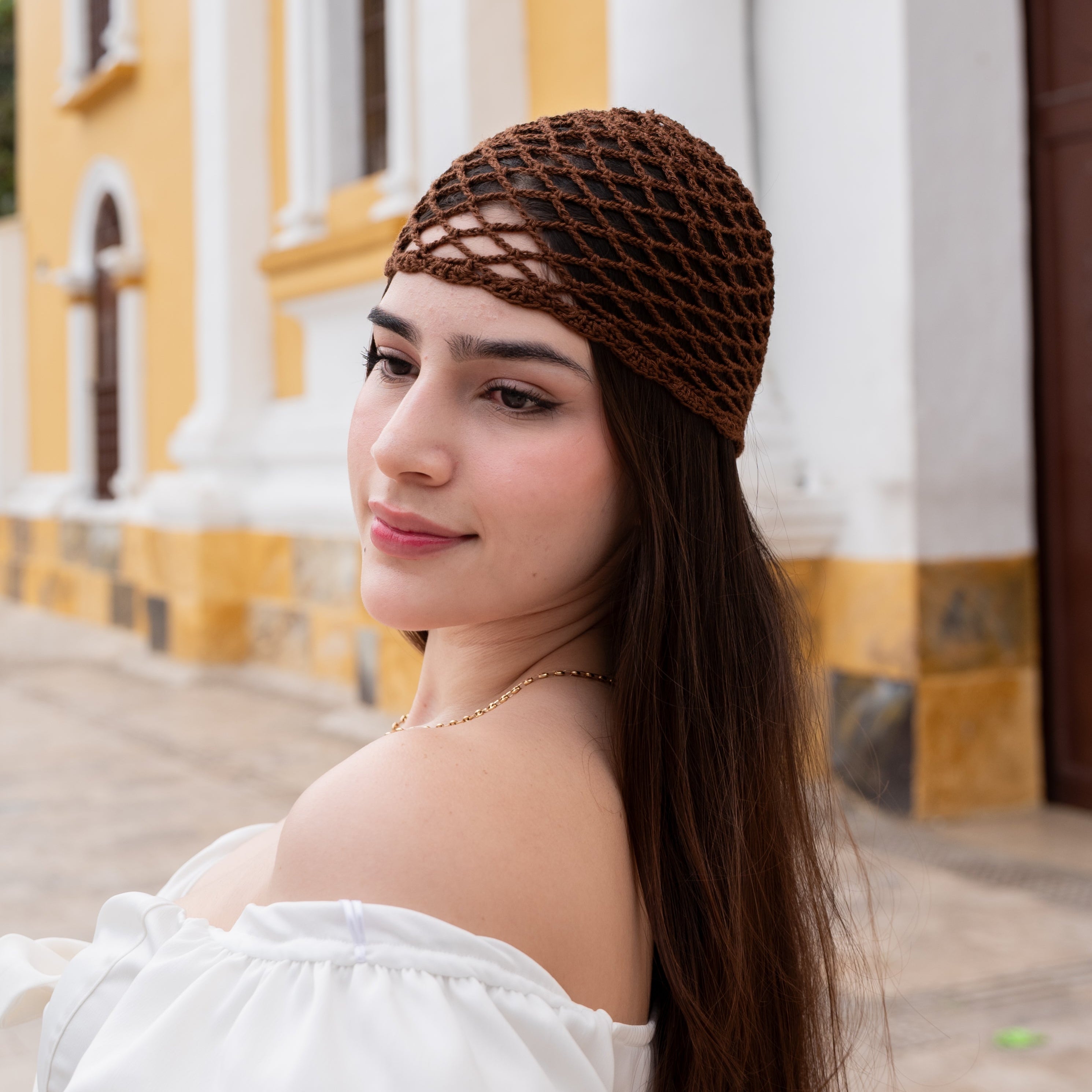 Crochet Mesh Hat Cafe