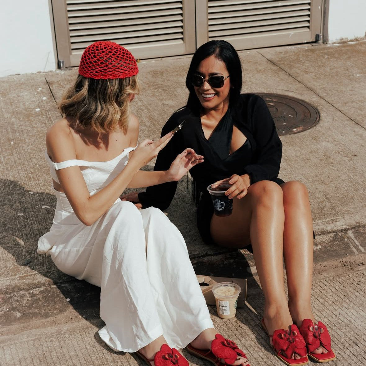 Crochet Mesh Hat Rojo